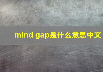 mind gap是什么意思中文